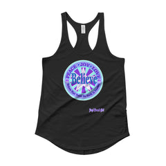 "Believe That Peace on Earth Is Possible" Ladies' Racerback Shirttail Tank