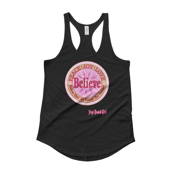 "Believe That All Things Are Possible"  Ladies' Racerback Shirttail Tank
